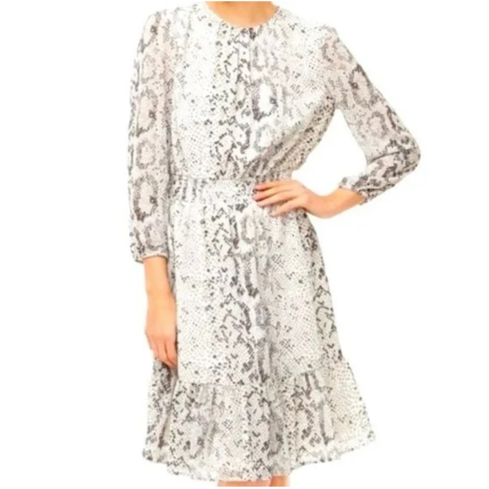 NWT j crew pullover smocked waist Snake Print Dress size L